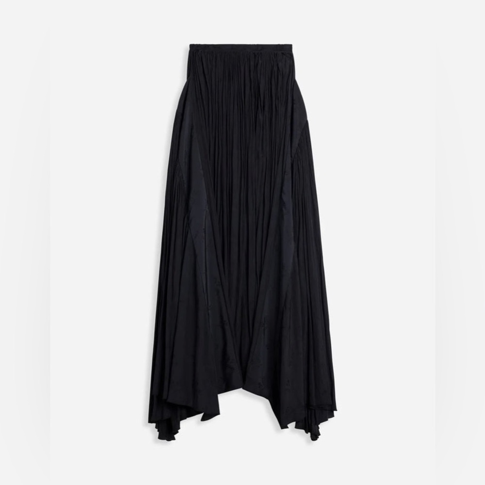 Lanvin long pleated black skirt